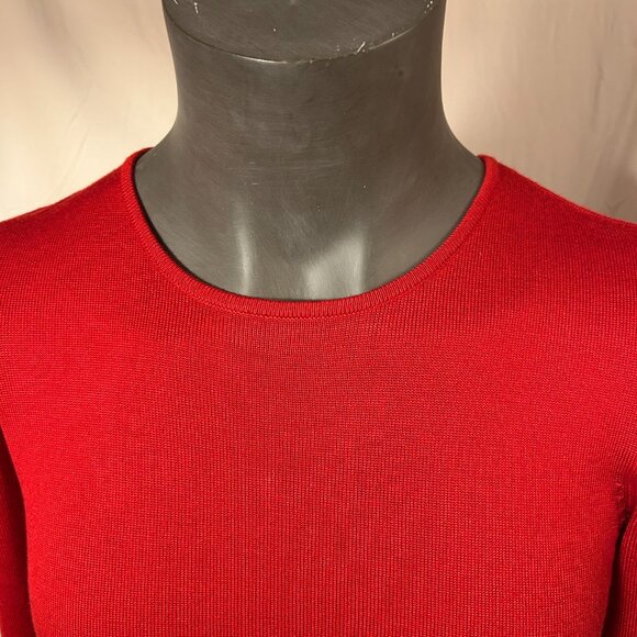 Red Hot Jason Wu Knit Dress With Paillette Cuff Accents (Size L) - Picture 4 of 9